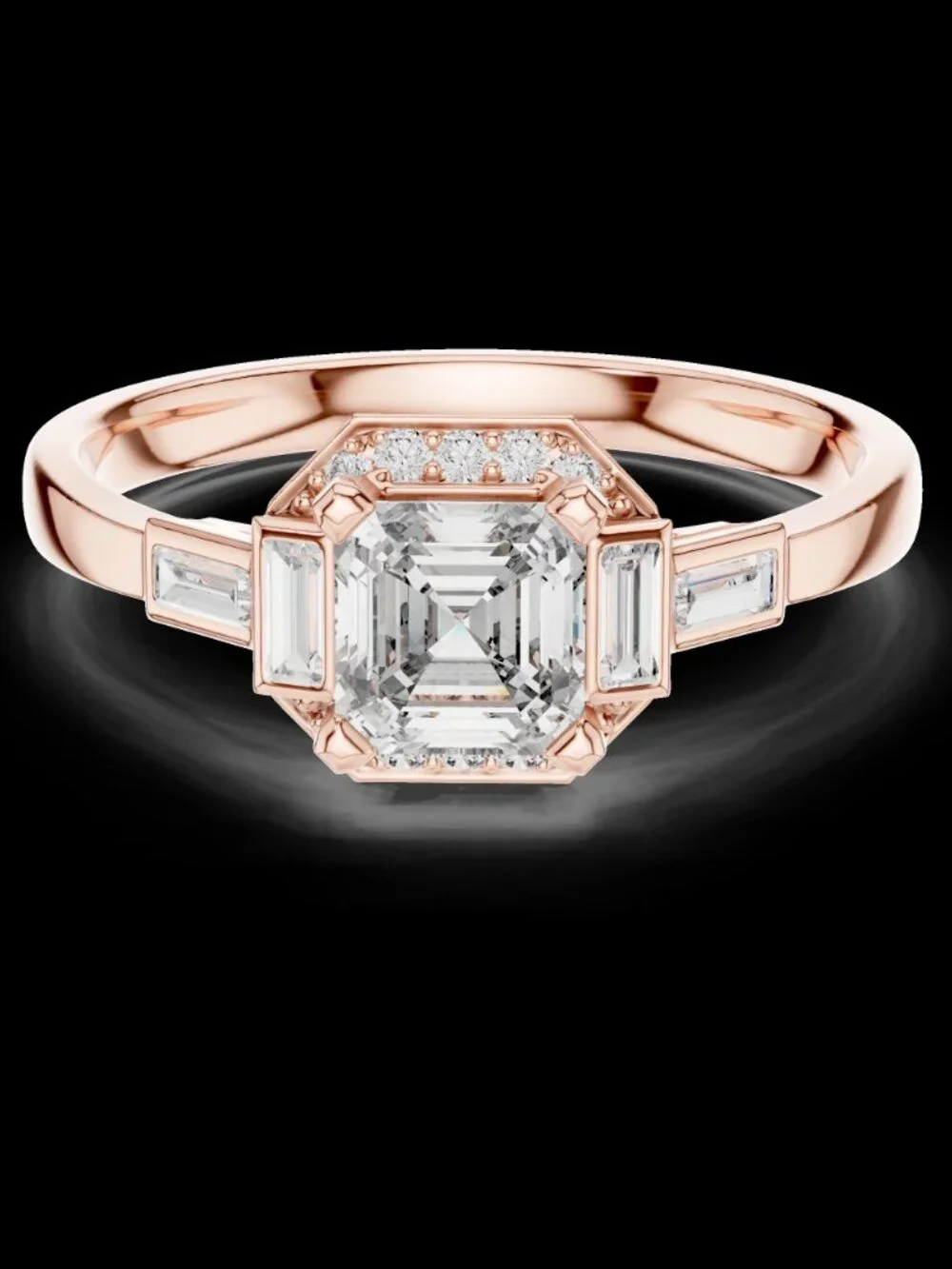 2ct Asscher Cut Lab Grown Diamond IGI Cert 14K Solid Gold Ring Everyday Wear